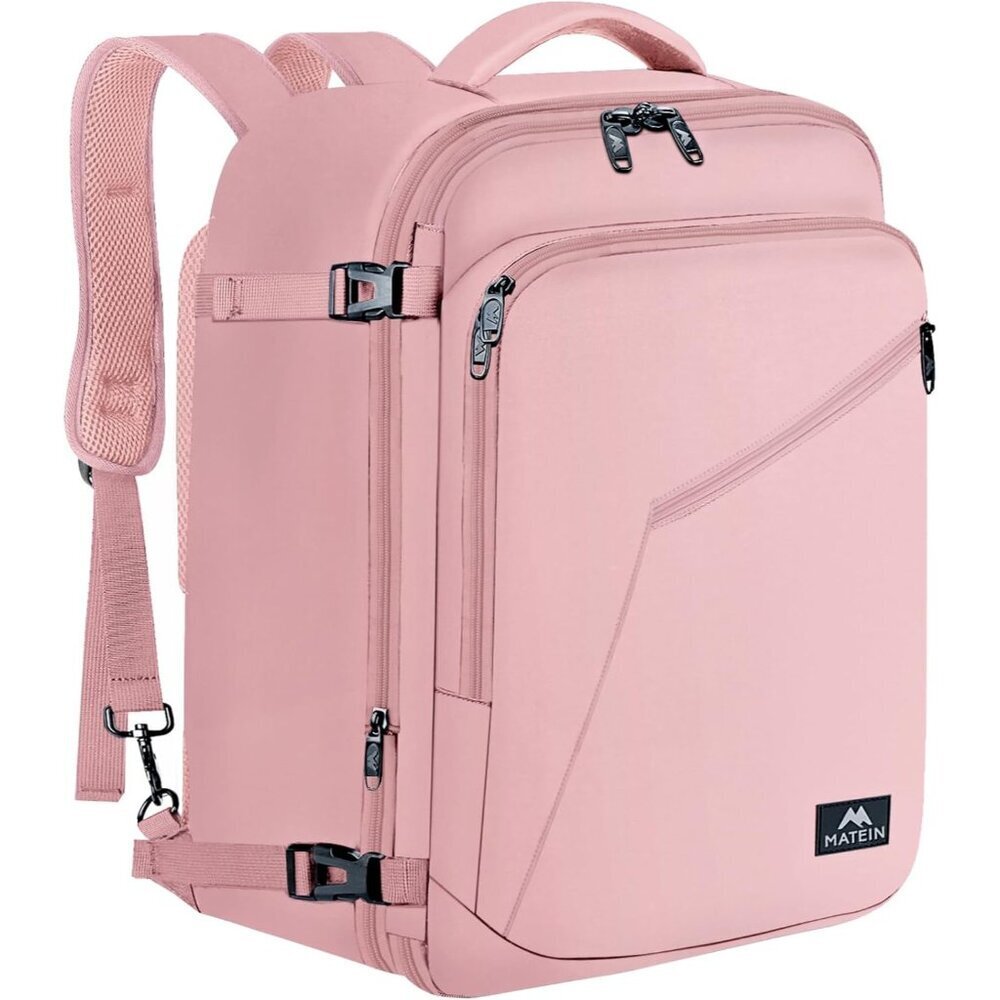 Women’s Travel Backpack Pink Large Capacity Carryon Daypack for Airplane Travel